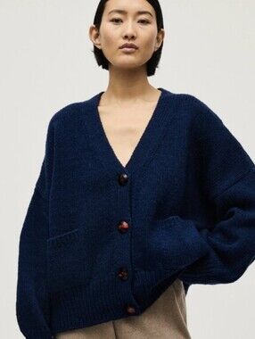 Babaa Wool Cardigan No 17 Navy Blue
